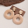 Wood & Iron Dangle Stud Earrings WGBF754-09-1