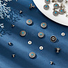 15Pcs 1-Hole Alloy & Plastic Beads Buttons BUTT-HY0001-11D-4
