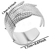 Non-Tarnish Minimalist Wheat 304 Stainless Steel Cuff Rings IK4718-1-1