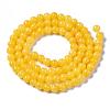 Natural Dyed Yellow Jade Gemstone Bead Strands G-R271-4mm-Y07-2