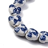 Handmade Blue and White Porcelain Beads Strands PORC-I027-05-4