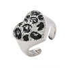 Brass Micro Pave Cubic Zirconia Cuff Rings RJEW-H256-07P-4