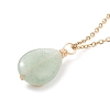 Natural Green Aventurine Teardrop Pendant Necklace NJEW-JN03900-02-5