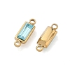 Birthstone 304 Stainless Steel Rhinestone Connector Charms STAS-L022-576G-08-2