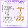 2Pcs 2 Colors Stainless Steel Chain Extender FIND-GO0004-17A-2