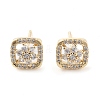 Brass with Glass Stud Earrings EJEW-Q800-07KCG-1