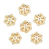 Brass Micro Pave Clear Cubic Zirconia Fancy Bead Caps KK-N259-01-2