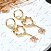 Heart Brass Hoop Earrings EJEW-Z086-18G-3