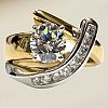 Brass Micro Pave Clear Cubic Zirconia Finger Rings FS-WG8456F-05-2