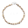 Natural Freshwater Shell Chip Beaded Necklaces NJEW-JN06271-3