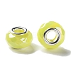 Opaque Brass Cores Acrylic European Beads OACR-M024-03P-09-2