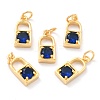 Real 18K Gold Plated Brass Micro Pave Cubic Zirconia Charms ZIRC-L100-080G-2
