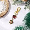 Christmas Theme Alloy Enamel with Rhinestone Pendant Decoration KEYC-JKC00977-01-2