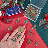 28Pcs 2 Styles Golden Plated Christmas Alloy Enamel Pendants ENAM-SC0005-83-3