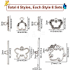 SUNNYCLUE 32Sets 4 Style Tibetan Style Alloy Toggle Clasps FIND-SC0002-72-2