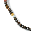 2mm Natural Tiger Eye Faceted Round Beaded Stretch Bracelets for Women BJEW-JB10843-04-4