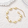 304 Stainless Steel Teardrop Link Chains Bracelets for Women BJEW-JB13427-1