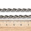 Tarnish Resistant Trendy Men's 304 Stainless Steel Rope Chain Necklaces NJEW-M072-D-02-3