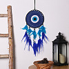 Iron & Woven Web/Net with Feather Pendant Decorations PW-WG71031-01-2