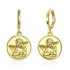 Brass Dangle Hoop Earrings EJEW-BB31950-1