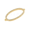 Brass Crystal Rhinestone Oval Ring Links Connector Charms KK-S035-05G-2