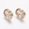 Electroplated Cubic Zirconia Pointed Back Cabochons ZIRC-I024-07-2