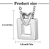 Stainless Steel Heart Rectangle Pendant Urn Ashes Necklaces PW-WGDFE89-01-2