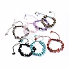 Adjustable Natural & Synthetic Mixed Stone Chip Beads Braided Bead Bracelets BJEW-JB04392-1