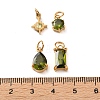 4Pcs 4 Styles 304 Stainless Steel & Glass Pendants GL-CBAC8BB-01G-08-3