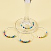 Brass Wine Glass Charm Rings Hoop Earrings KK-PH0028-01S-5