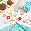 GOMAKERER 10Pcs 2 5 Color Flower Silicone Beads Knitting Needle Protectors/Knitting Needle Stoppers DIY-GO0001-83-4