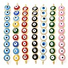 Rack Plating Brass Enamel Evil Eye Connector Charms KK-A234-022G-1