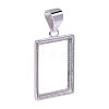 1Pc 925 Sterling Silver Pendant Cabochon Settings STER-BC0002-77A-1