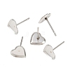 Tarnish Resistant Earring Cabochon Settings 304 Stainless Steel Ear Studs Blank Settings X-STAS-Q170-12-2
