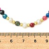 Faceted Round Natural Agate(Dyed & Heated) & Pearl & Brass Beaded Necklaces for Women NJEW-JN06617-4