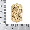 Rack Plating Brass Micro Pave Clear Cubic Zirconia Rectangle Connector Charms KK-A234-035G-02-3