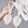 Cotton Macrame Leaf Tassel Curtain Tiebacks AJEW-WH0038-38A-3