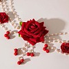 Cloth Flower Alloy Multi-Layered Chain Belts FS-WGC7D80-01-2