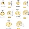 Olycraft 50Pcs 5 Style 4-Hole Brass Buttons BUTT-OC0001-18-2