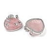 Natural Rose Quartz Heart Pendants G-S391-01P-G-2