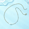 Natural Pearl Rice & 304 Stainless Steel Satellite Chain Paperclip Chain Necklaces for Women NJEW-JN05822-02-1