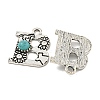 Synthetic Turquoise & Alloy Pendants PALLOY-H146-01AS-B-2