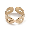 Ion Plating(IP) 304 Stainless Steel Hollow Out Oval Cuff Rings for Women RJEW-G285-60G-2