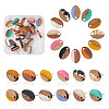 Craftdady 12Pairs 12 Colors Opaque Resin & Walnut Wood Stud Earring Findings MAK-CD0001-05-10