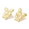 Rack Plating Butterfly Brass Stud Earrings EJEW-B062-36G-2