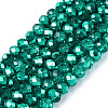 Transparent Electroplate Glass Beads Strands LS-EGLA-Q131-01A-02-1