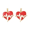 Brass Enamel Pendants KK-C248-13G-1