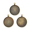 Tibetan Style Flat Round Alloy Big Pendant Cabochon Settings LS-X-TIBEP-Q049-09AB-NR-1