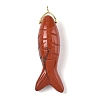 Natural Red Jasper Carved Pendants G-P599-08G-05-1