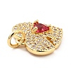 Brass Micro Pave Cubic Zirconia Pendants KK-E015-12G-4